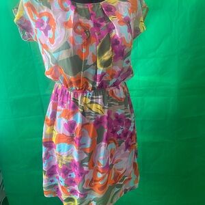 Everly Vibrant Floral Mini Dress Size Small